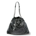 thumbnail image 1 of Paris Hilton Women's London Quilted Shoulder Bag with Chain Straps, Black, 1 of 5