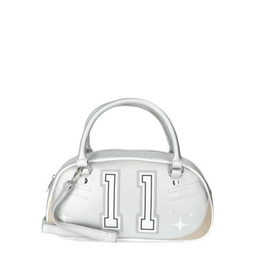Paris Hilton Women's Number 11 Bowler Bag, Silver Metallic