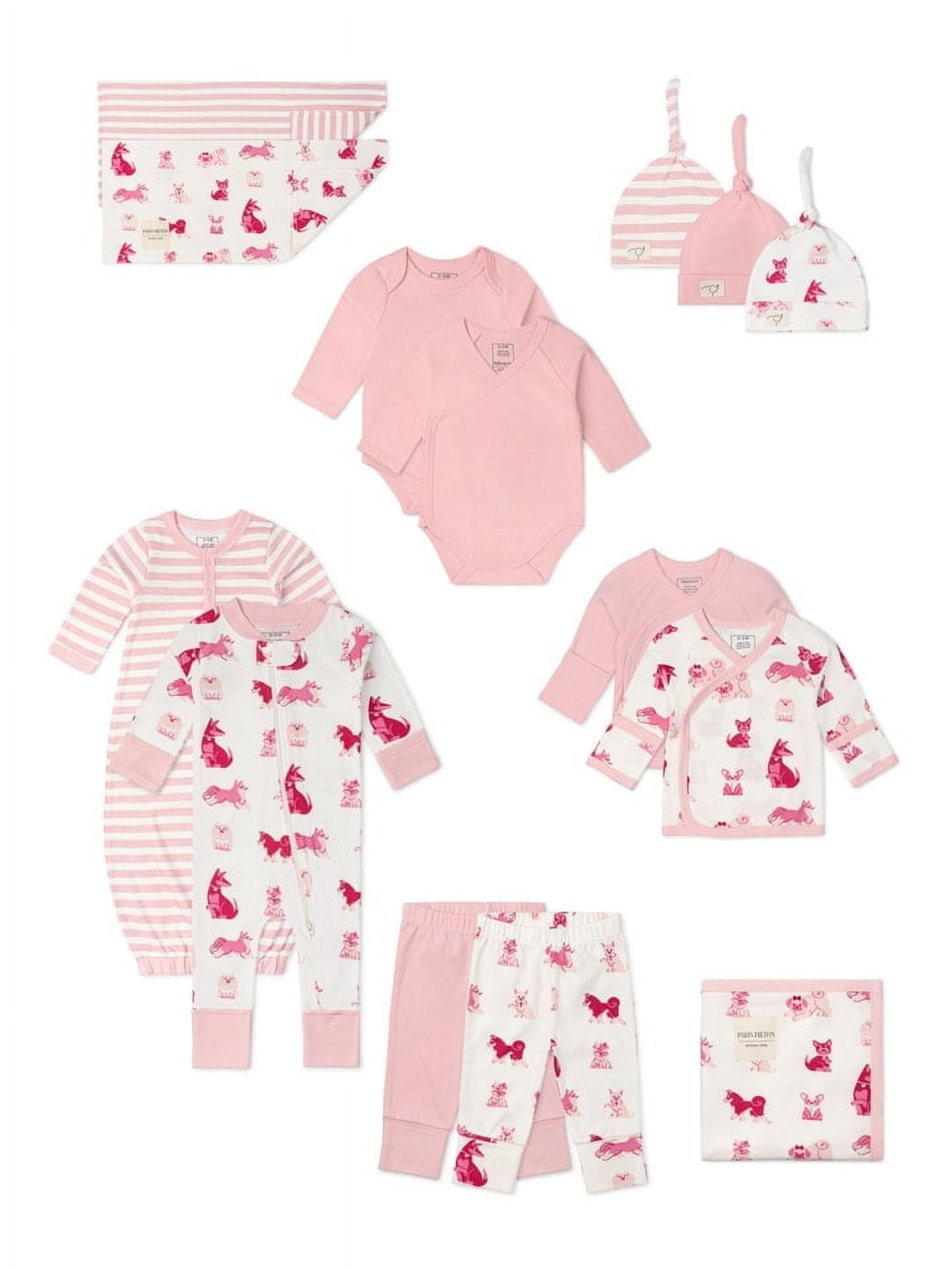 Paris Hilton x Monica + Andy Organic Cotton Baby 14 Piece Gift Box Set, Sizes Preemie- 0/3 Months