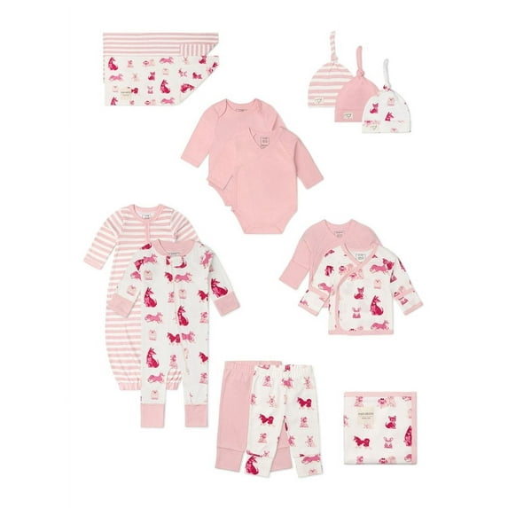Paris Hilton x Monica + Andy Organic Cotton Baby 14 Piece Gift Box Set, Sizes Preemie- 0/3 Months