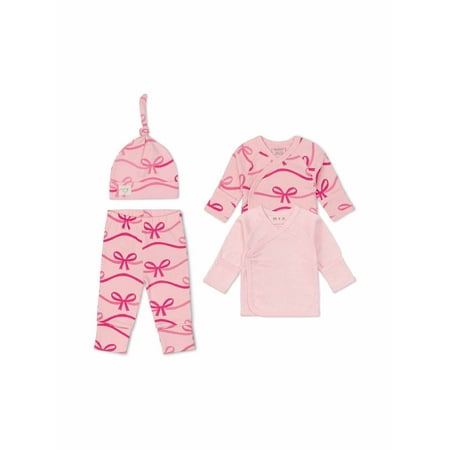 Monica + Andy Paris Hilton x Monica + Andy Organic Cotton Baby 4 Piece Cuddle Box Gift Set, Sizes Preemie-0/3 Months