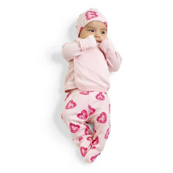 Paris Hilton x Monica + Andy Organic Cotton Baby 4 Piece Cuddle Box Gift Set, Sizes Preemie-0-3 Months