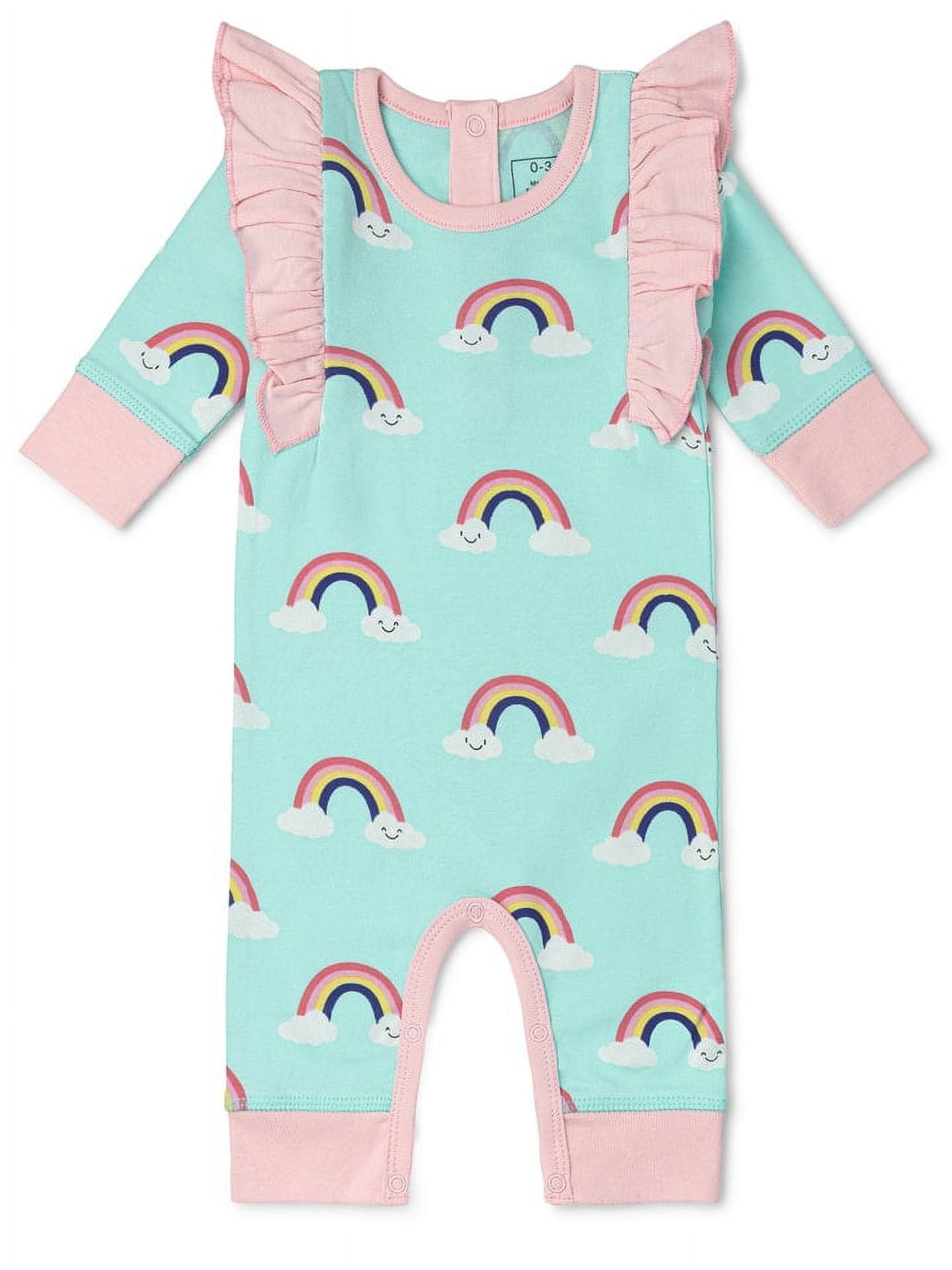 Paris Hilton x Monica + Andy Organic Cotton Baby Double Ruffle Romper, Sizes 0/3 Months-18 Months