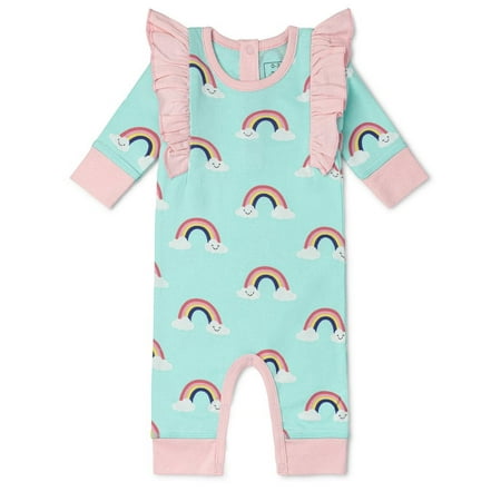 Paris Hilton x Monica + Andy Organic Cotton Baby Double Ruffle Romper, Sizes 0/3 Months-18 Months