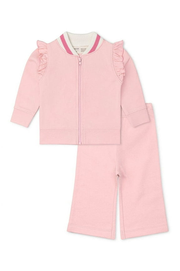 Paris Hilton x Monica + Andy Organic Cotton Baby Ruffle Sleeve Tracksuit, Sizes 0/3 Months-5T