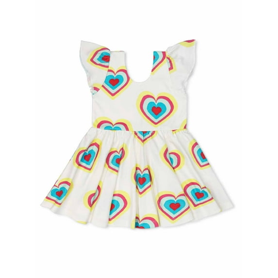 Paris Hilton x Monica + Andy Organic Cotton Baby & Toddler Short Sleeve Let's Dance Dress, Sizes 12 Months-5T