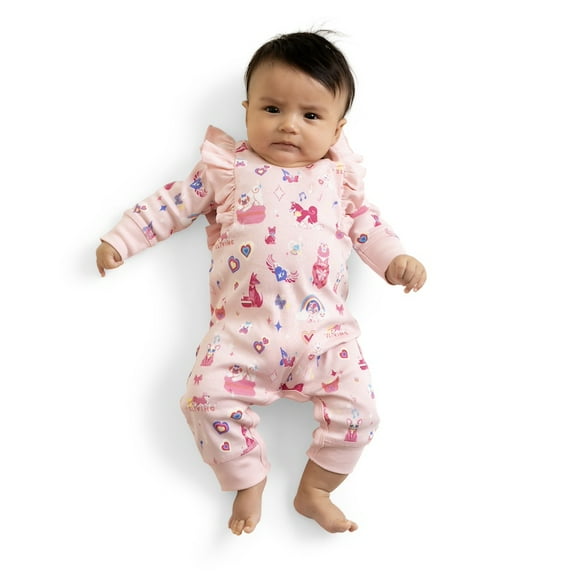 Paris Hilton x Monica + Andy Organic Cotton Double Ruffle Romper, Sizes 0-3-18-24 Months