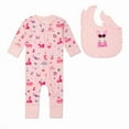 thumbnail interactive-video image 1 of Paris Hilton x Monica + Andy Organic Cotton Ruffle One-Piece and Bib Set, Sizes Newborn-24 Months, 1 of 11
