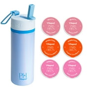 Paris Hilton x Vitapod Daily Wellness System - Poolside Blue 22oz Pearlescent Water Bottle & 6 Drink Mix Pod Sampler, Includes BEAUTY+, HYDRATION+, and ENERGY+ Functional Drink Mix Pods
