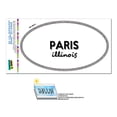 thumbnail image 1 of Paris, IL - Illinois - Black and White - City State - Oval Laminated Sticker, 1 of 1