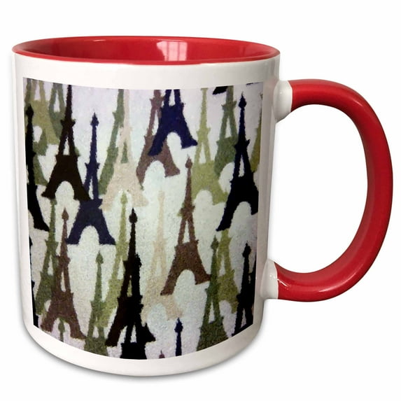 3drose, Paris in Winter, 15oz Two-tone Red Mug