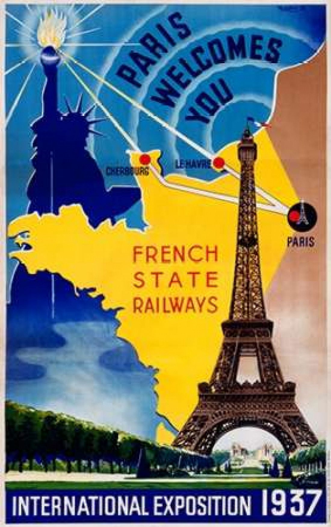 Paris International Exposition 1937 Canvas Art - Lilden (24 x 36)