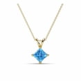thumbnail image 1 of Paris Jewelry 14K Yellow Gold Princess Tanzanite Necklace, 18 Inch – Luxury Gift for Women & Girls, 1 of 4