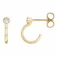 thumbnail image 1 of Paris Jewelry 14K Yellow Gold 0.06 CTW Natural Diamond Huggie J-Hoop Earring, 1 of 4