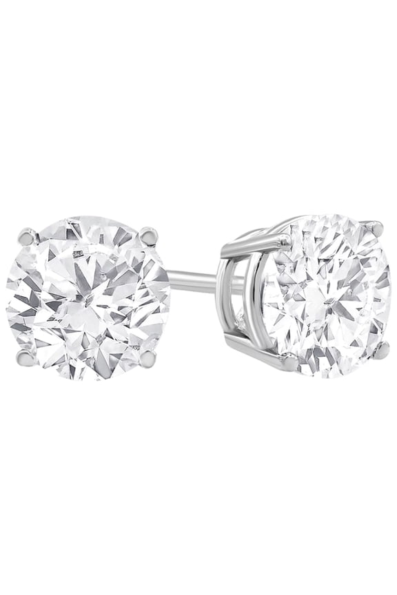 14k White Gold 1/4 Ct Round White Diamond Stud Earrings Unisex plated