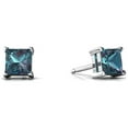 thumbnail image 1 of 14k White Gold 3 Ct Square Plated Alexandrite Stud Earrings by Paris Jewelry, 1 of 4