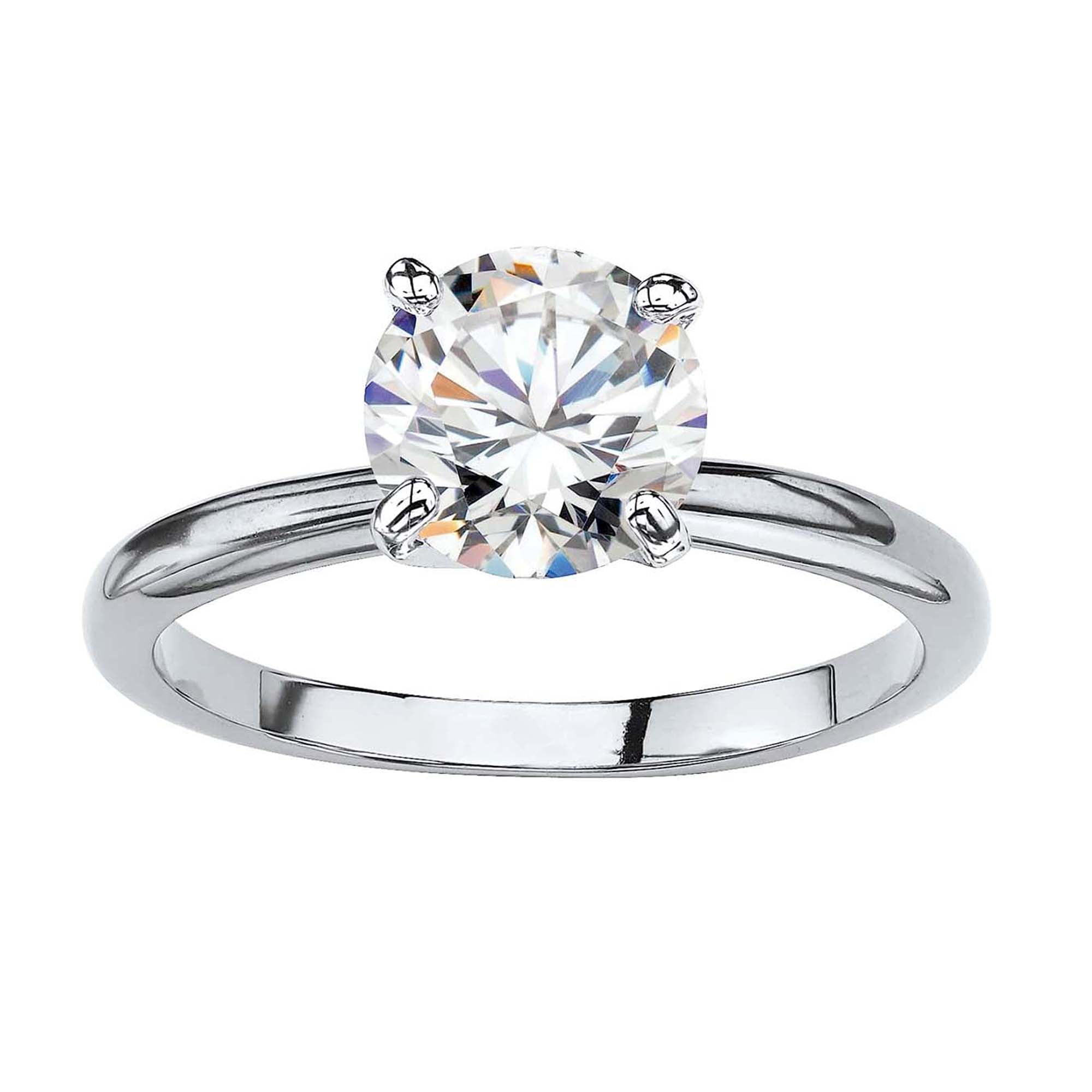 Paris Jewelry 14k White Gold 3 Ct Round Moissanite Women Stud Rings