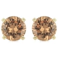 thumbnail image 1 of 14k Yellow Gold 2 Ct Round Created Champagne Sapphire Stud Earrings Jewelry for Women Plated by Paris Jewelry, 1 of 4