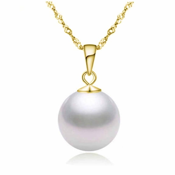 Paris Jewelry 18K Yellow Gold 2 Ct Pearl 4mm Round 18 Inch Necklace Plated