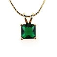 thumbnail image 1 of 18K Yellow Gold Emerald Princess Necklace – 18" Elegant Gift for Women's Plated by Paris Jewelry, 1 of 4