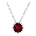 thumbnail image 1 of Paris Jewelry 18k White Gold 2Ct Garnet Bezel Set Round Pendant For Women's Plated, 1 of 1