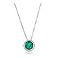 thumbnail image 1 of Paris Jewelry 18k White Gold 3Ct Emerald Bezel Set Round Pendant For Women's Plated, 1 of 1