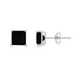 thumbnail image 1 of Paris Jewelry 18k White Gold Created Black Sapphire 4Ct Square Cut Stud Earrings Plated, 1 of 2