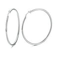 thumbnail image 1 of 18k White Gold Hoop Earrings (50mm Dia) Plated by Paris Jewelry, 1 of 4