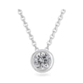 thumbnail image 1 of 18k White Gold White Sapphire Bezel Round Pendant Gift for Women Plated by Paris Jewelry, 1 of 4