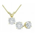 thumbnail image 1 of Paris Jewelry 18k Yellow Gold 1Ct Round White Sapphire 18 Inch Necklace and Earrings Set plated, 1 of 2