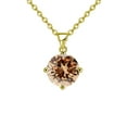 thumbnail image 1 of Paris Jewelry 18k Yellow Gold 2 Carat Created Citrine Round Stud Necklace 18 inch Plated, 1 of 1