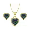 thumbnail image 1 of Paris Jewelry 18k Yellow Gold Plated Heart 4 Carat Created Mystic Full Set Necklace, Earrings 18 Inch, 1 of 3