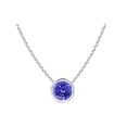 thumbnail image 1 of Paris Jewelry 24k White Gold 1Ct Tanzanite Bezel Set Round Pendant For Women's Plated, 1 of 3