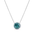 thumbnail image 1 of Paris Jewelry 24k White Gold 3Ct London Blue Topaz Bezel Set Round Pendant For Women's Plated, 1 of 3