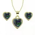 thumbnail image 1 of Paris Jewelry 24k Yellow Gold 1/2 Carat Heart Alexandrite Full Set Necklace plated, 1 of 4