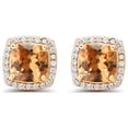 thumbnail image 1 of Paris Jewelry 24k Yellow Gold 4Ct Created Halo Princess Cut Tourmaline Stud Earrings Plated, 1 of 4