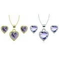 thumbnail image 1 of Paris Jewelry 24k Yellow and White Gold 1Ct Tanzanite Full Necklace Set 18 inch Plated, 1 of 2