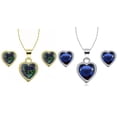 thumbnail image 1 of Paris Jewelry 24k Yellow and White Gold 3Ct Alexandrite and Blue Sapphire Full Necklace Set 18 inch Plated, 1 of 2
