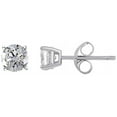 thumbnail image 1 of Paris Jewelry Men|Women 14K White Gold Plated 1CT Round Cubic Zirconia Stud Earrings, 1 of 2