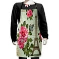 thumbnail image 1 of Paris Kids Apron, Shabby Form Romantic Roses Flowers Leaves with Eiffel Tower and Abstract Lettering, Boys Girls Apron Bib with Adjustable Ties for Cooking Baking Painting, Multicolor, by Ambesonne, 1 of 2