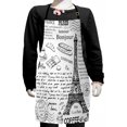 thumbnail image 1 of Paris Kids Apron, Traditional Famous Parisian Elements Bonjour Croissan Coffee Eiffel Tower Print, Boys Girls Apron Bib with Adjustable Ties for Cooking Baking Painting, Black White, by Ambesonne, 1 of 2