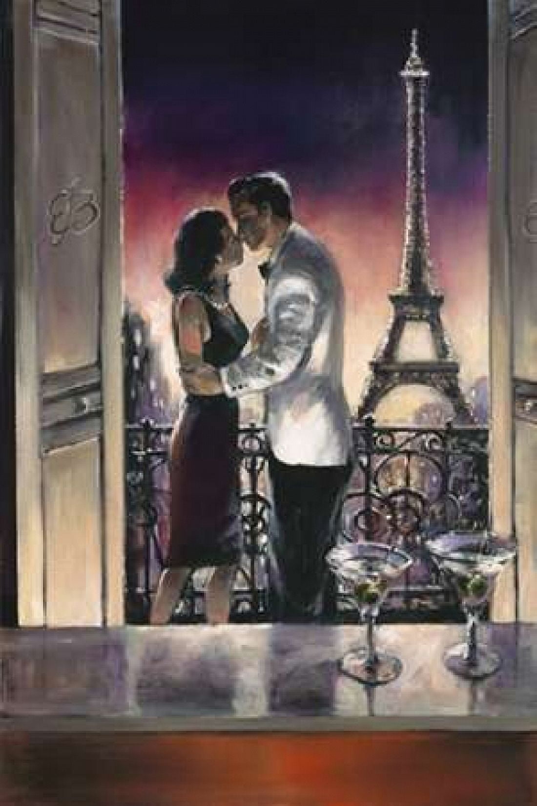 Paris Kiss Canvas Art - Brent Heighton (20 x 28)