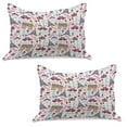 thumbnail image 1 of Paris Knitted Quilt Pillowcover Set of 2, Triumphal Arch Famous Tower and Many Other of the City of Love Kiss Rose, Standard Queen Pillow Sham Bedroom, 30" x 20", Multicolor, by Ambesonne, 1 of 1