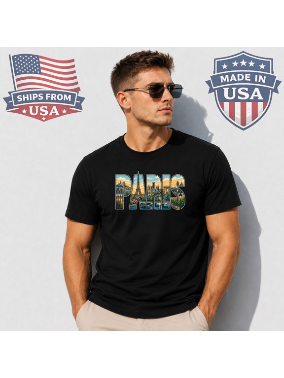 Paris Landmark Skyline Graphic T-Shirt