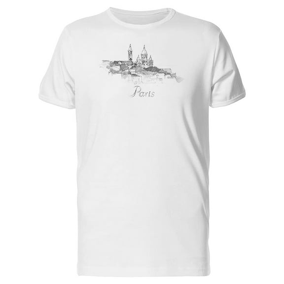 Paris Landscape Sketch T-Shirt Men -Image by Shutterstock, Male Small
