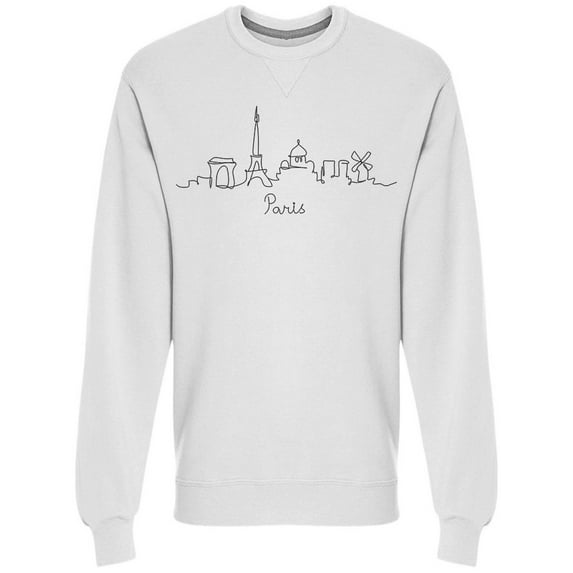 Paris Line Sketch City Sweatshirt Men -Image by Shutterstock, Male XX-Large