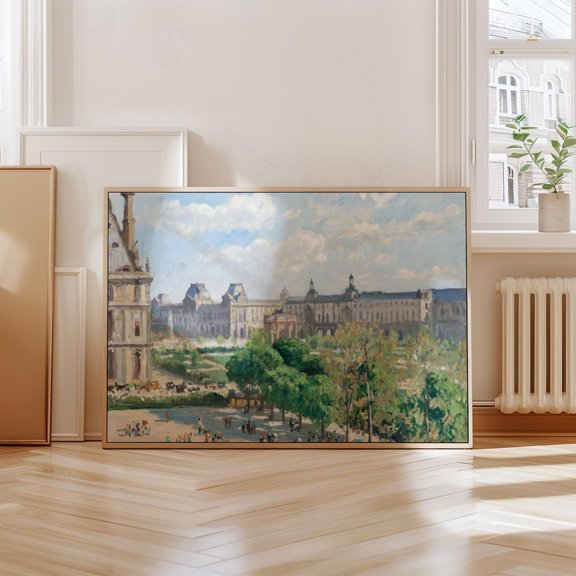 Paris Louvre Garden Impressionist Cityscape Wall Decor Unframed Paper Print