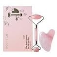 thumbnail image 1 of Mount Lai Rose Quartz Gua Sha Facial Tools, Pink Quartz Gua Sha Facial Tools Set and Roller, Guasha Tool for Face to Relieve Muscle Tension and Reduce Puffiness, Anti Aging Skin Care Sets for Women, 1 of 5