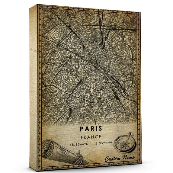 Paris Map Poster, France Map Art Poster, Canvas, Paris Map City style Watercolor art Poster, Paris Map Canvas - 89AZ1482
