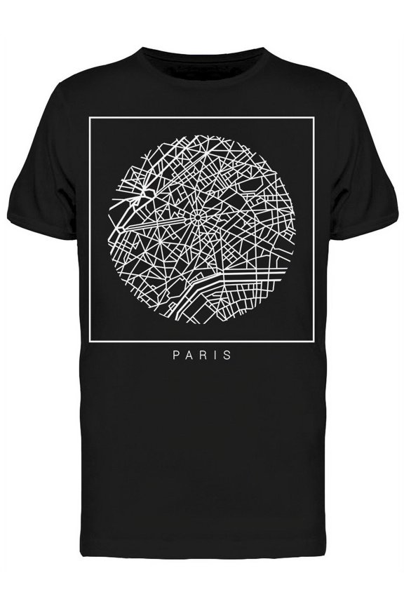 Paris Map Sketch T-Shirt Men -Image by Shutterstock, Male Small